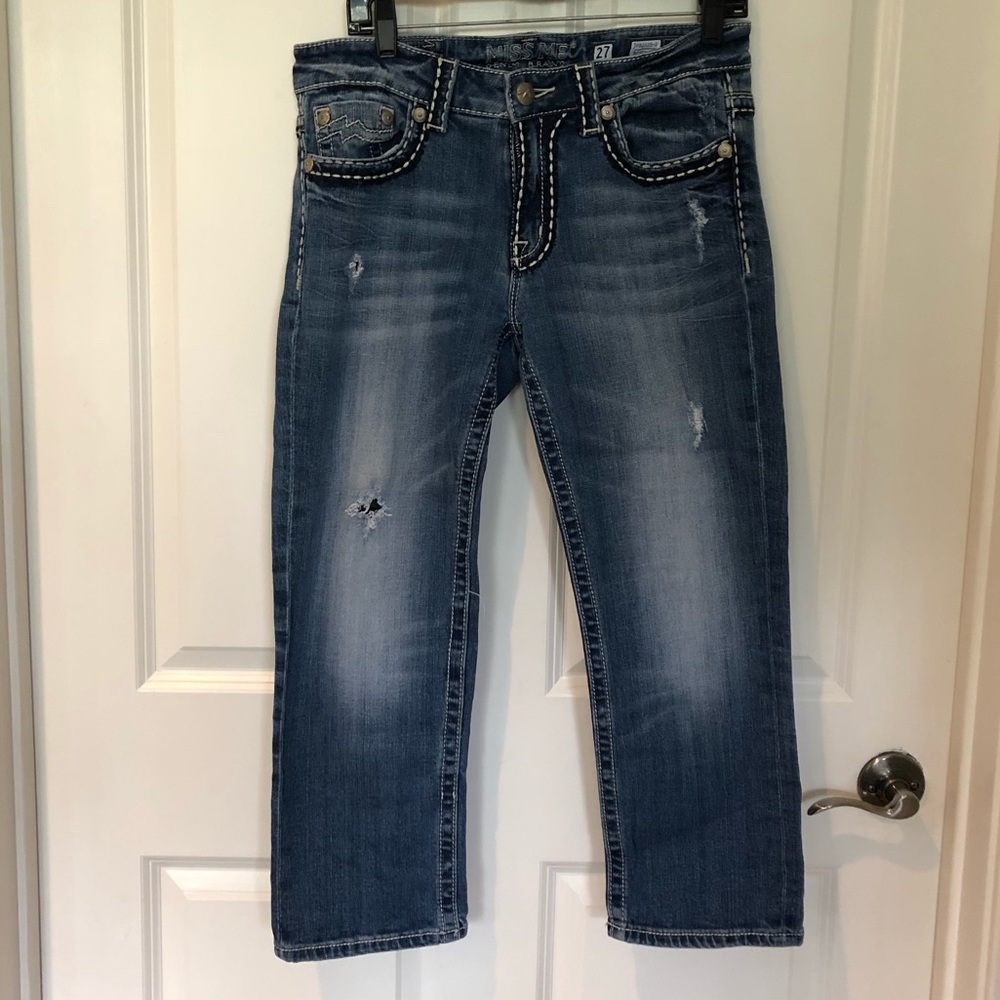 Miss Me Cropped Boyfriend Jeans